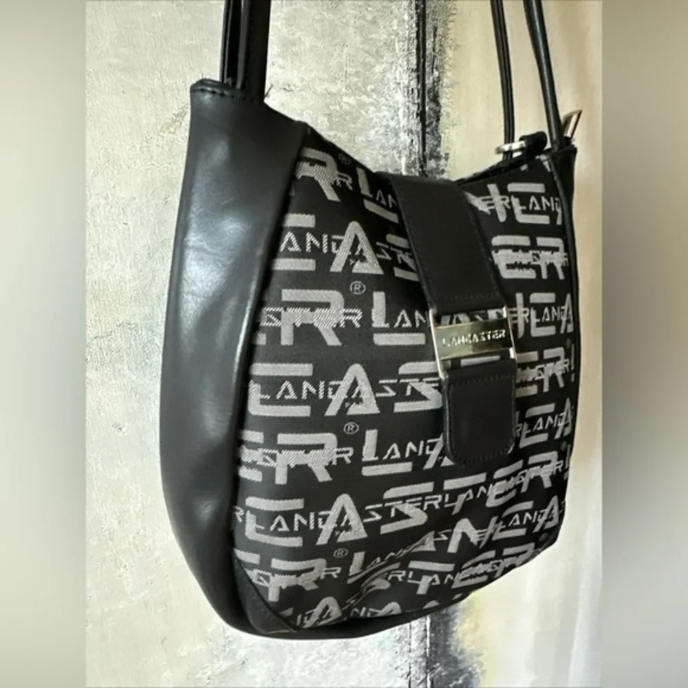 Lancaster Paris Black Logo Backpack Bag